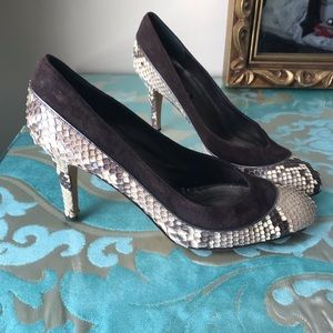 Worn 2x Claudia Ciuti Real Snakeskin Pumps